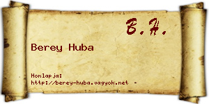 Berey Huba névjegykártya